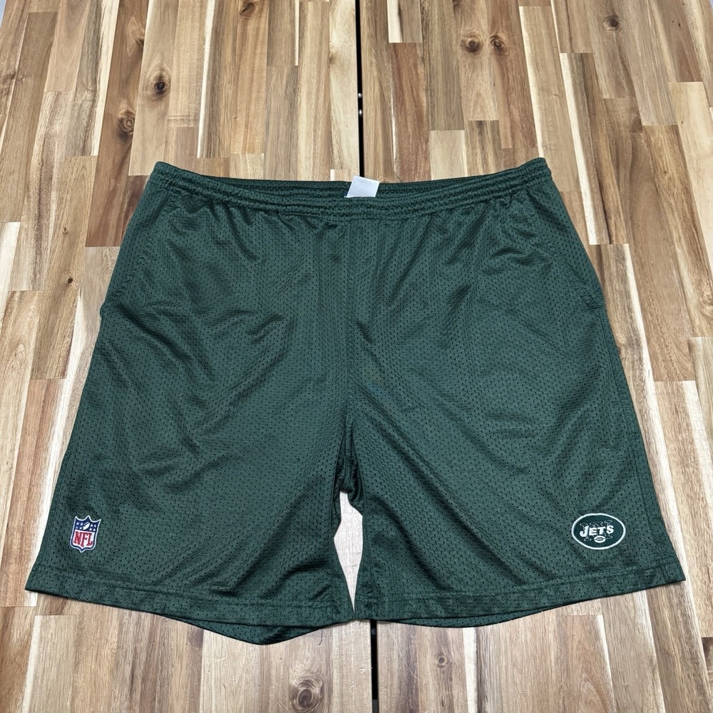 Vintage New York Jets Shorts Mens 2XL Green Reebok NFL Football Mesh Y2K